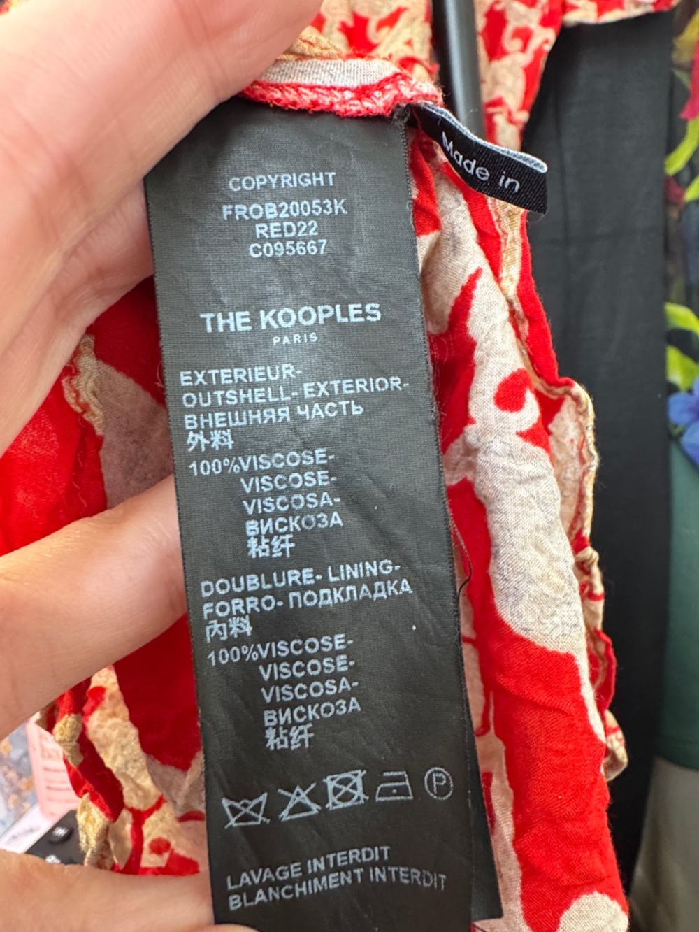 Kooples Red Paisley Volute Asymmetric Midi Dress Size 1 - Picture 9 of 10